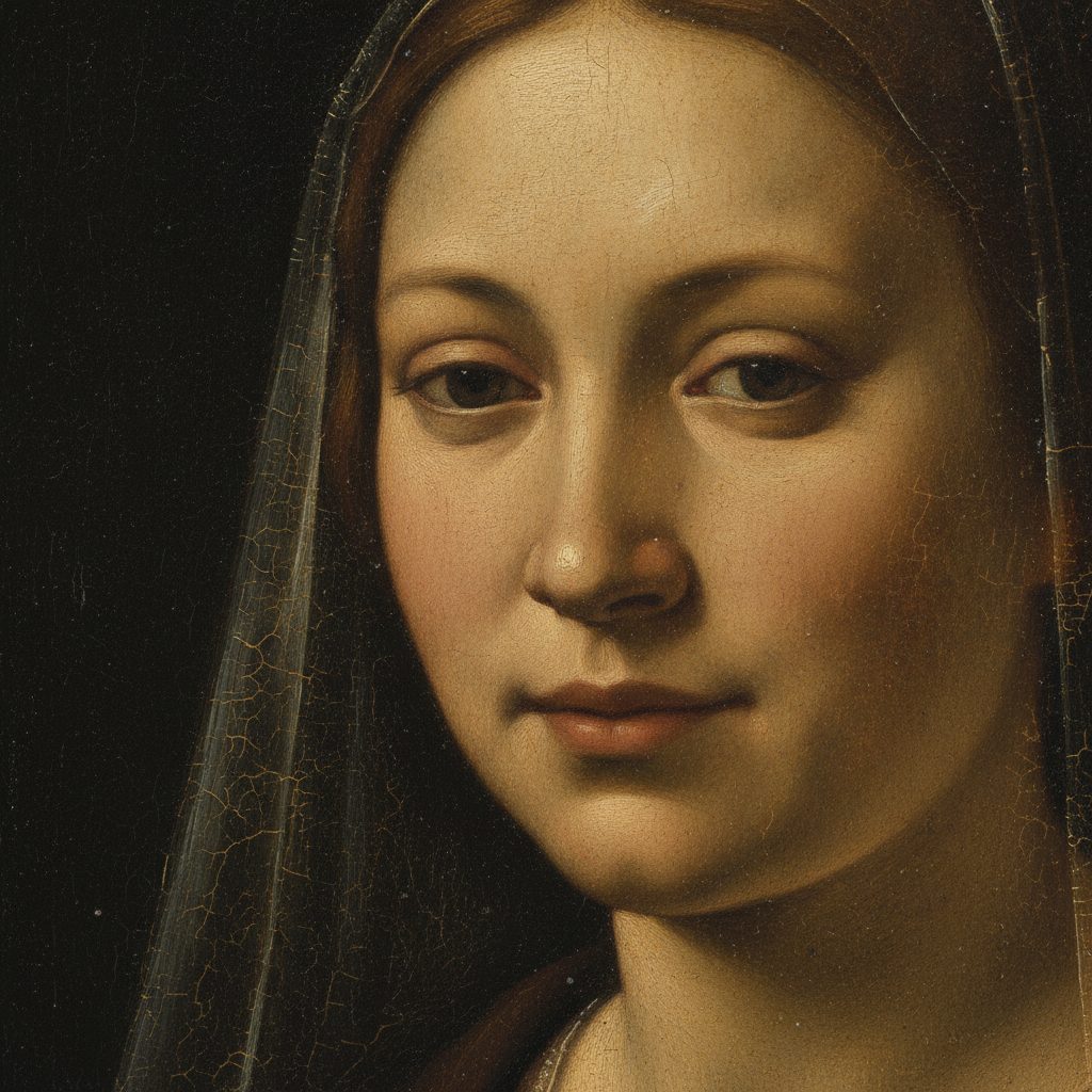 A luminous Renaissance-style oil painting detail with soft sfumato